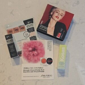 Luxury Beauty Sample Lot Kosas Foundation IT Cosmetics Concealer YSL Shiseido